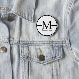 Modern Minimalist Initial Monogram Custom Name Pin