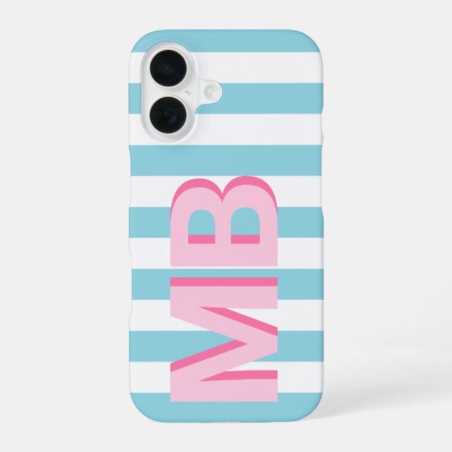 Modern Minimalist Initial Monogram Iphone Case (Back)