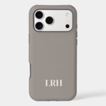 Modern Minimalist Initial Mushroom Gray Monogram
