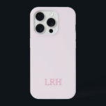 Modern Minimalist Initial Pink Monogram  iPhone 15 Pro Case<br><div class="desc">You know sophistication and style and simplicity is often the exact thing you need. Designed for the discerning taste of the modern minimalist, this accessory is a fusion of timeless elegance and contemporary functionality. The neutral color palette complements any ensemble, effortlessly accompanying your look from day to night. Let us...</div>