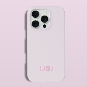 Modern Minimalist Initial Pink Monogram  iPhone 15 Pro Case