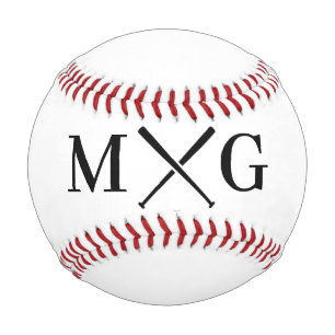 modern minimalist initials monogram logo baseball