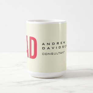 Modern Minimalist Initials Red Monogram Beige Coffee Mug