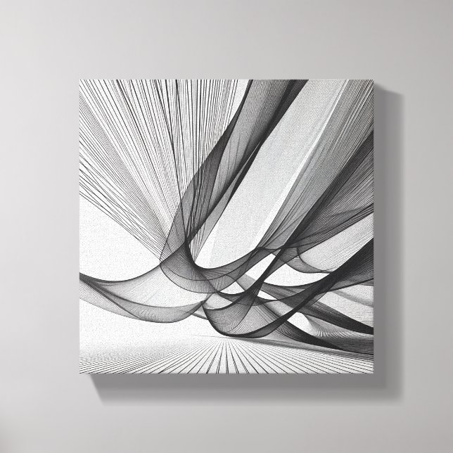 Modern Minimalist Intertwined Line Art - Abstract  Canvas Print (Front)