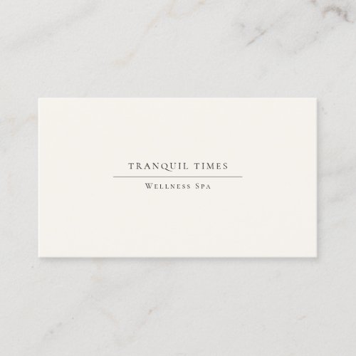 Modern Minimalist Ivory  Black  Business Card