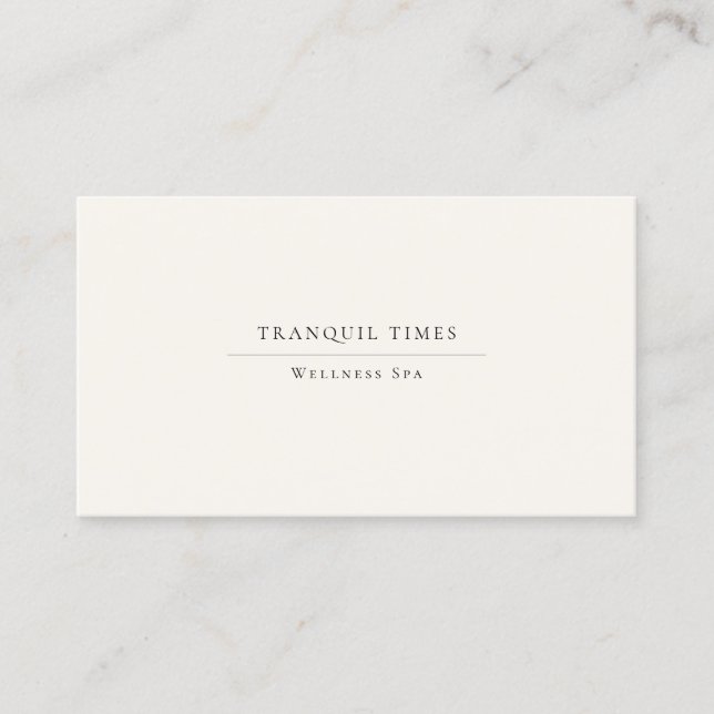 Modern Minimalist Ivory & Black  Business Card (Front)