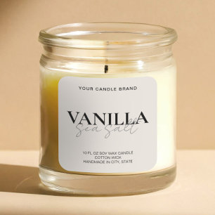 Modern Minimalist Ivory Elegant Candle Label