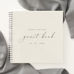 Modern Minimalist Ivory Guest Book for Weddings<br><div class="desc">Our elegant modern minimalist guest book is both appealing and cost-effective! Choose your spiral color and paper type in the customization settings of the product,  and choose from an array of colors!</div>