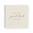 Modern Minimalist Ivory Guest Book for Weddings