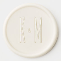Modern Minimalist Ivory Monogram Wedding Wax Seal