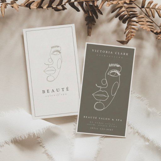 Customizable Modern Minimalist Ivory/Neutral Salon &amp; Spa Business Card