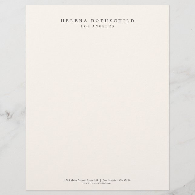Modern Minimalist Ivory Professional Business Letterhead (Front)
