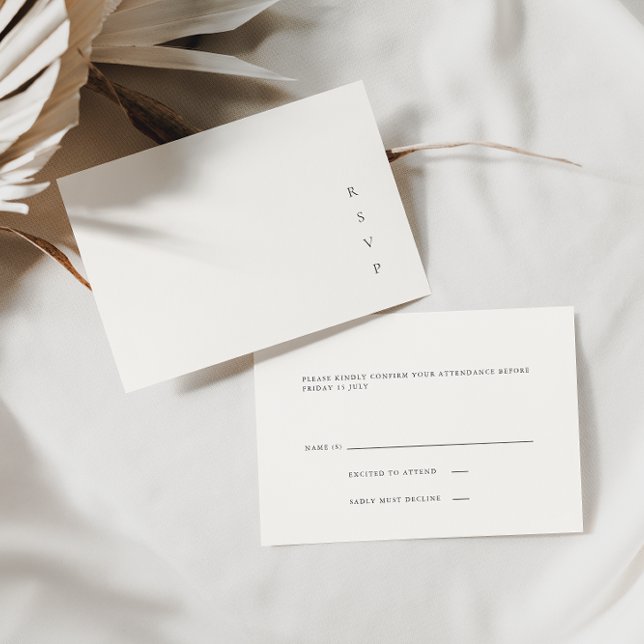 Modern Minimalist Ivory RSVP Card (Creator Uploaded)