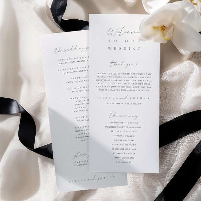 Modern Minimalist Ivory Wedding Ceremony Program (Modern Minimalist Ivory Wedding Ceremony Program)