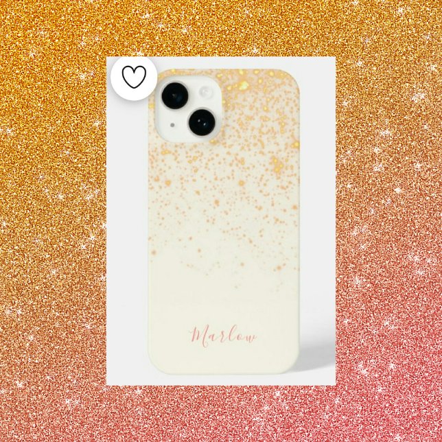 Modern Minimalist Ivory with Gold Glitter iPhone Case (Creator Uploaded)