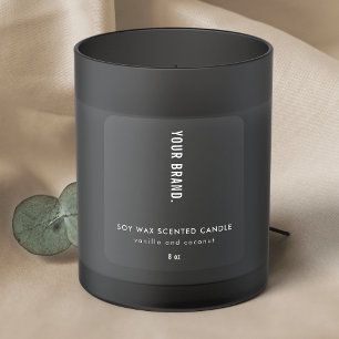 Modern Minimalist Jar Candle Transparent Clear Square Sticker