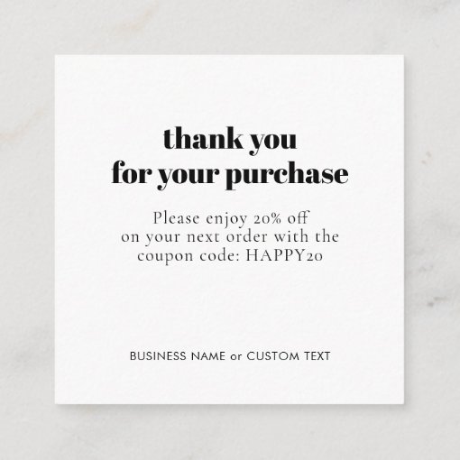 Modern Minimalist Jewelry Care Thank You Business Enclosure Card | Zazzle