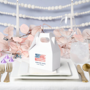 Modern & Minimalist July 4th Watercolor Flag Favor Boxes