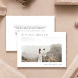 Modern Minimalist Just Married Photo Wedding Announcement