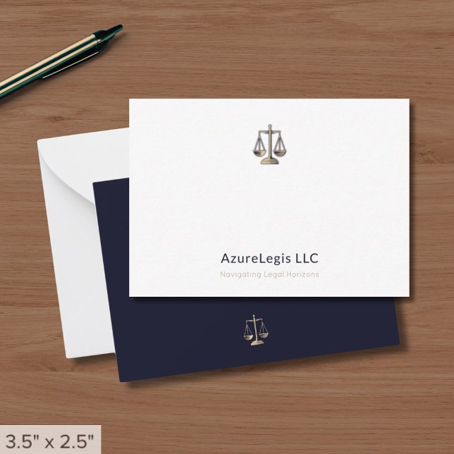 Modern Minimalist Justice Scale Legal Note Card (Creator Uploaded)