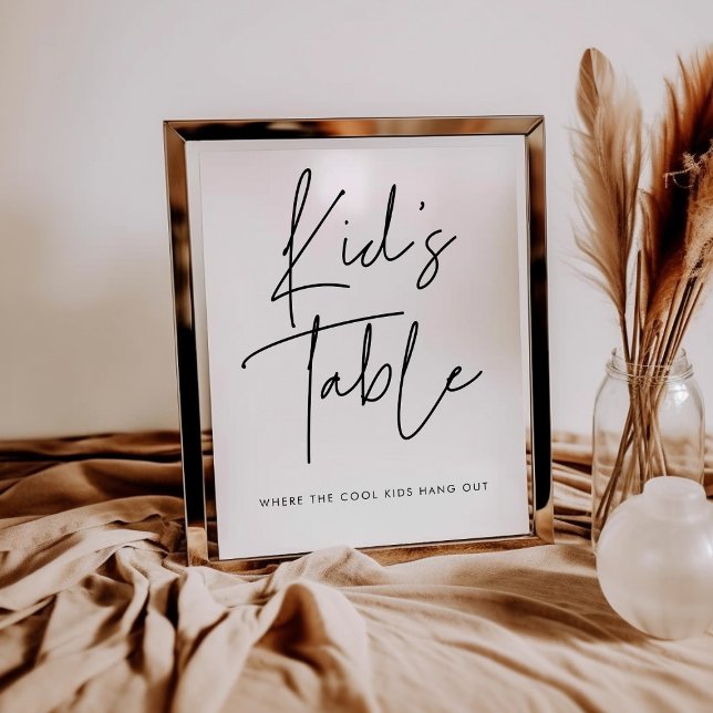 Modern Minimalist Kids table sign wedding (Creator Uploaded)