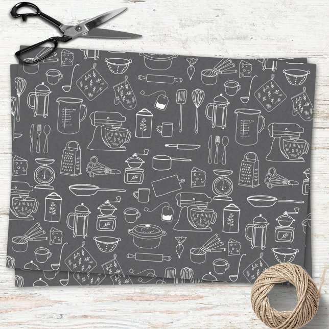 Modern Minimalist Kitchen Cooking Utensils Tissue Paper (In situ)