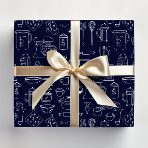 Modern Minimalist Kitchen Cooking Utensils Wrapping Paper