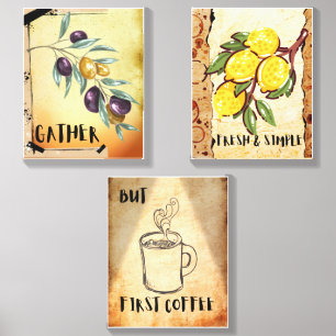 Modern Minimalist Kitchen Wall Art Canvas Photo Tile