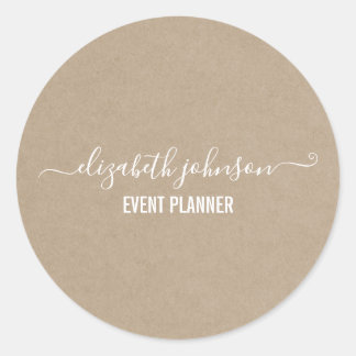 Modern Minimalist Kraft Classic Round Sticker