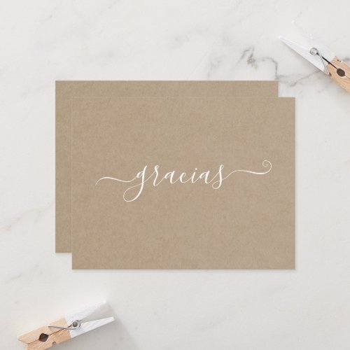 Modern Minimalist Kraft Gracias Card