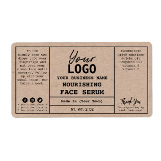 Modern Minimalist Kraft Paper Serum Labels