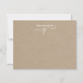 Modern Minimalist Kraft Personalized Stationary Note Card