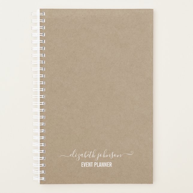 Modern Minimalist Kraft Planner (Front)