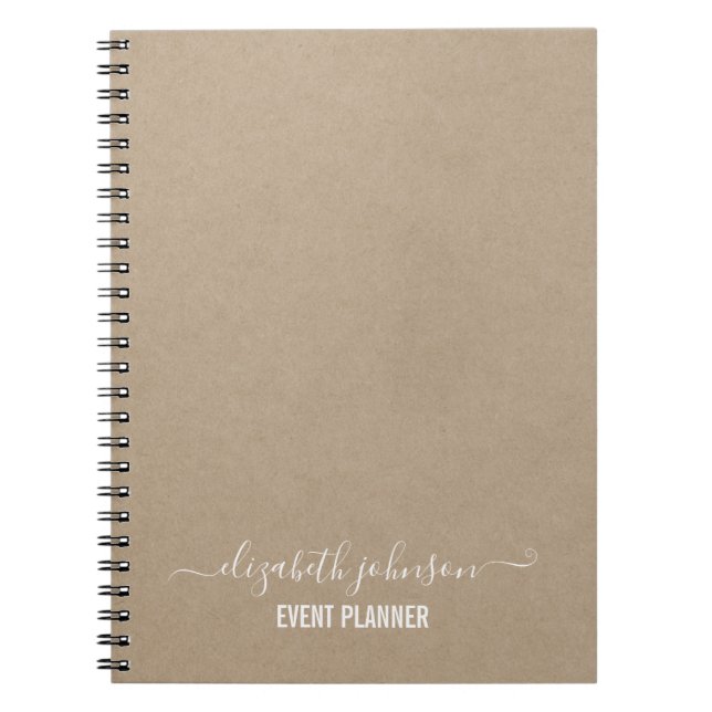 Modern Minimalist Kraft Planner Notebook (Front)