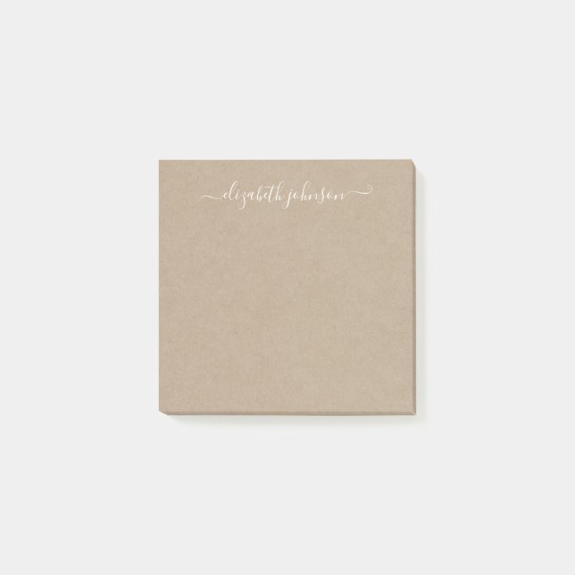 Modern Minimalist Kraft Post-it Notes (Front)