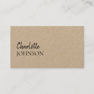 Modern Minimalist | Kraft Rustic Stylish Script Business Card