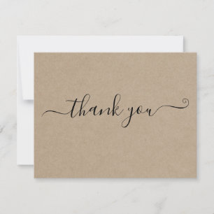 Modern Minimalist Kraft Thank You Card