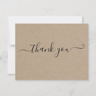 Modern Minimalist Kraft Thank You Card 