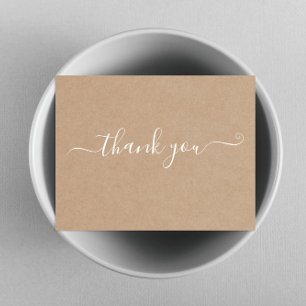 Modern Minimalist Kraft Thank You Card 