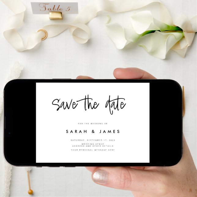 Modern Minimalist Kraft Wedding Save the Date (Front Digital)