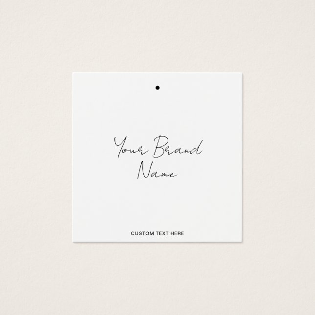 Modern Minimalist Label Clothing Hang Tag (Front)