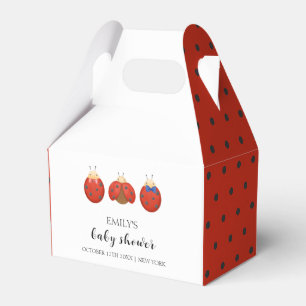 Modern Minimalist Ladybug Family Baby Shower Favor Boxes