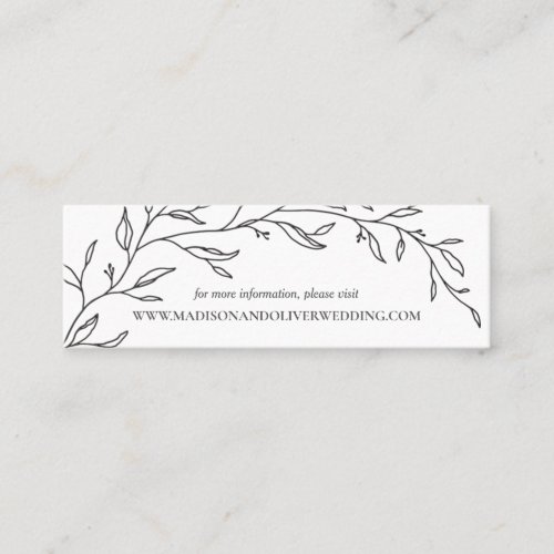 Modern Minimalist Laurel Branch Wedding Website  Mini Business Card