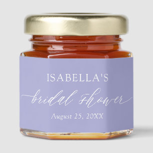 Modern Minimalist Lavender Bridal Shower Honey Jar Favors