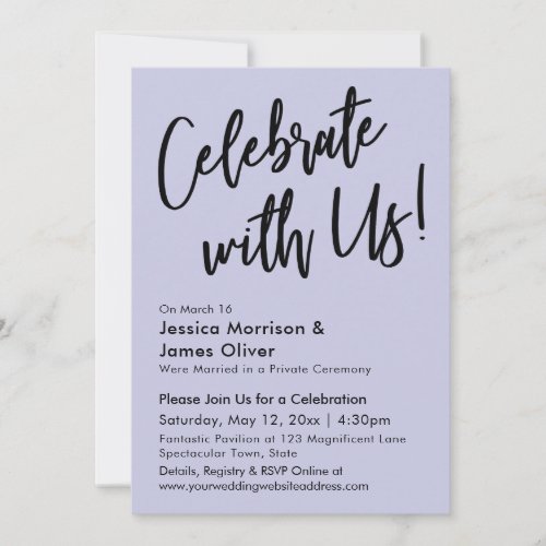 Modern Minimalist Lavender Celebrate with Us Invitation