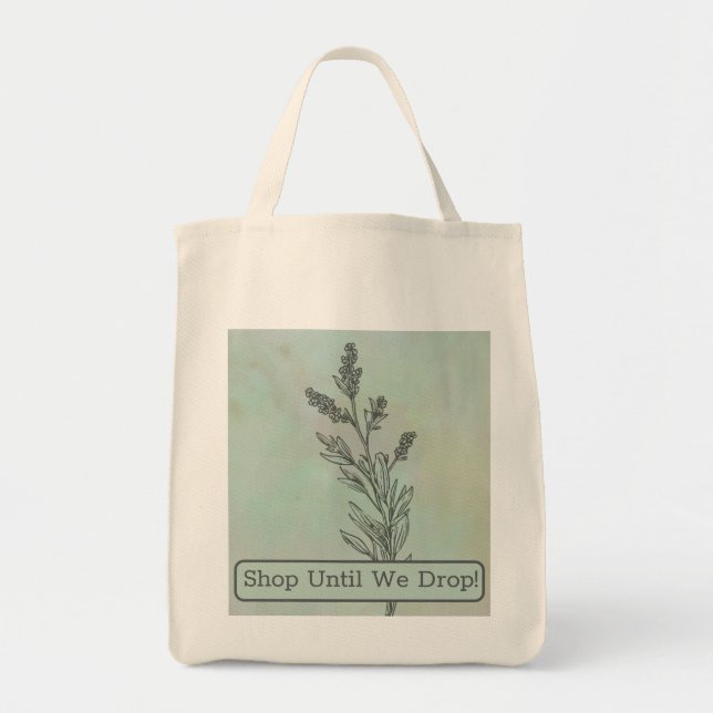 Modern Minimalist Lavender Flower Tote Bag (Front)