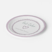 Modern Minimalist Lavender Heart Baby Shower Paper Plates (Angled)