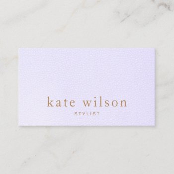 Modern Minimalist Lavender Leather Professional Business Card by sm_business_cards at Zazzle