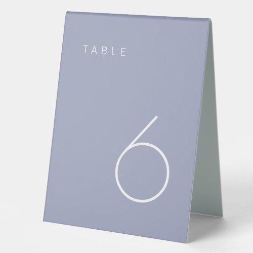 Modern Minimalist Lavender Purple Table Number Table Tent Sign
