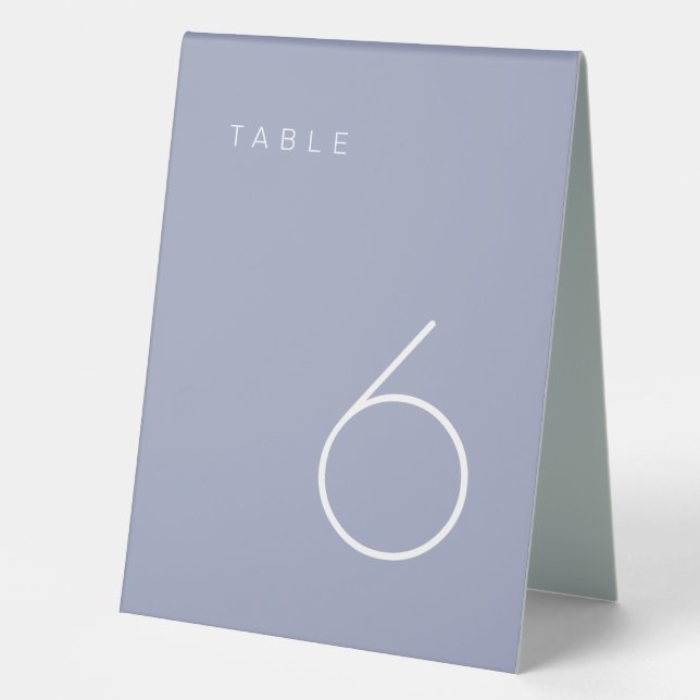 Modern Minimalist Lavender Purple Table Number Tent (Front)